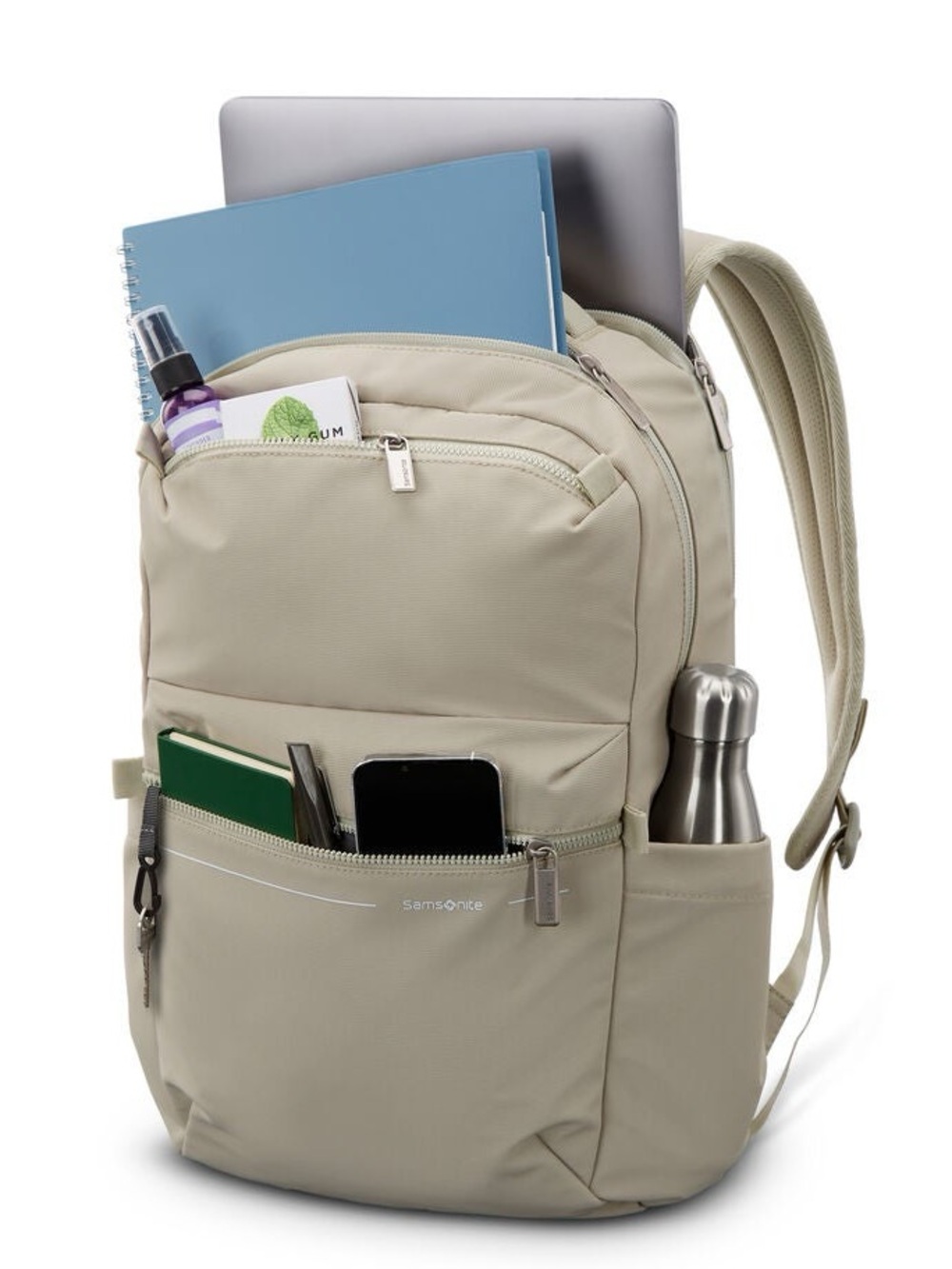 Samsonite Minimalist Taupe Neutral Everyday Travel Backpack Laptop Bag